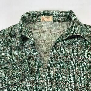 True Vintage Handmade by Kathy Green Plaid Long Sleeve Top S/M? Pullover Blouse